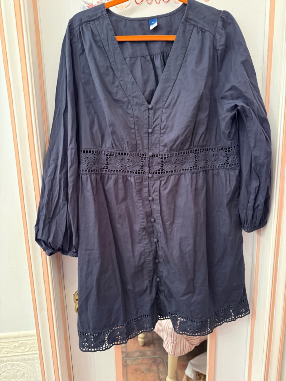 Old Navy Black Casual Top with Blue Label